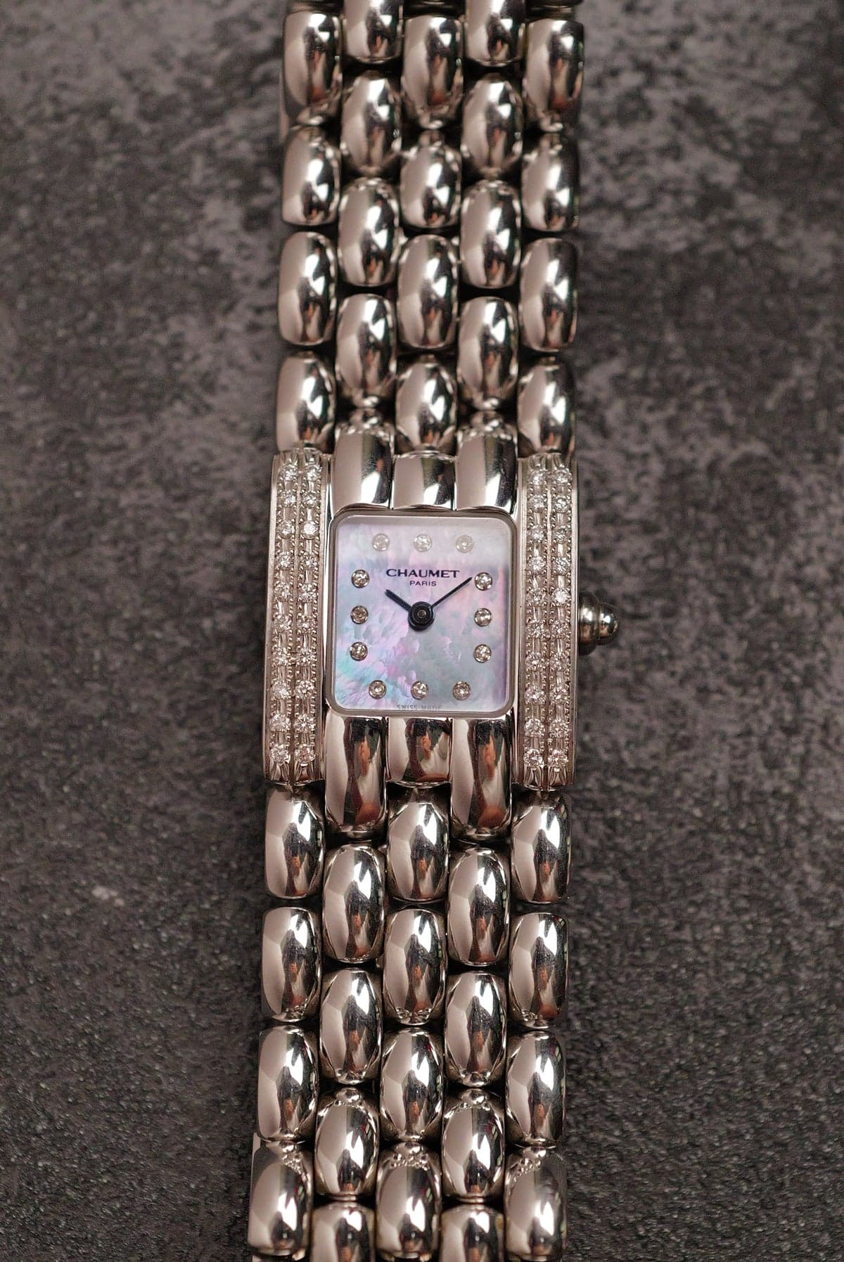 Chaumet Khesis Size L W/ Factory Diamond & Mop Dial Circa. 1990s