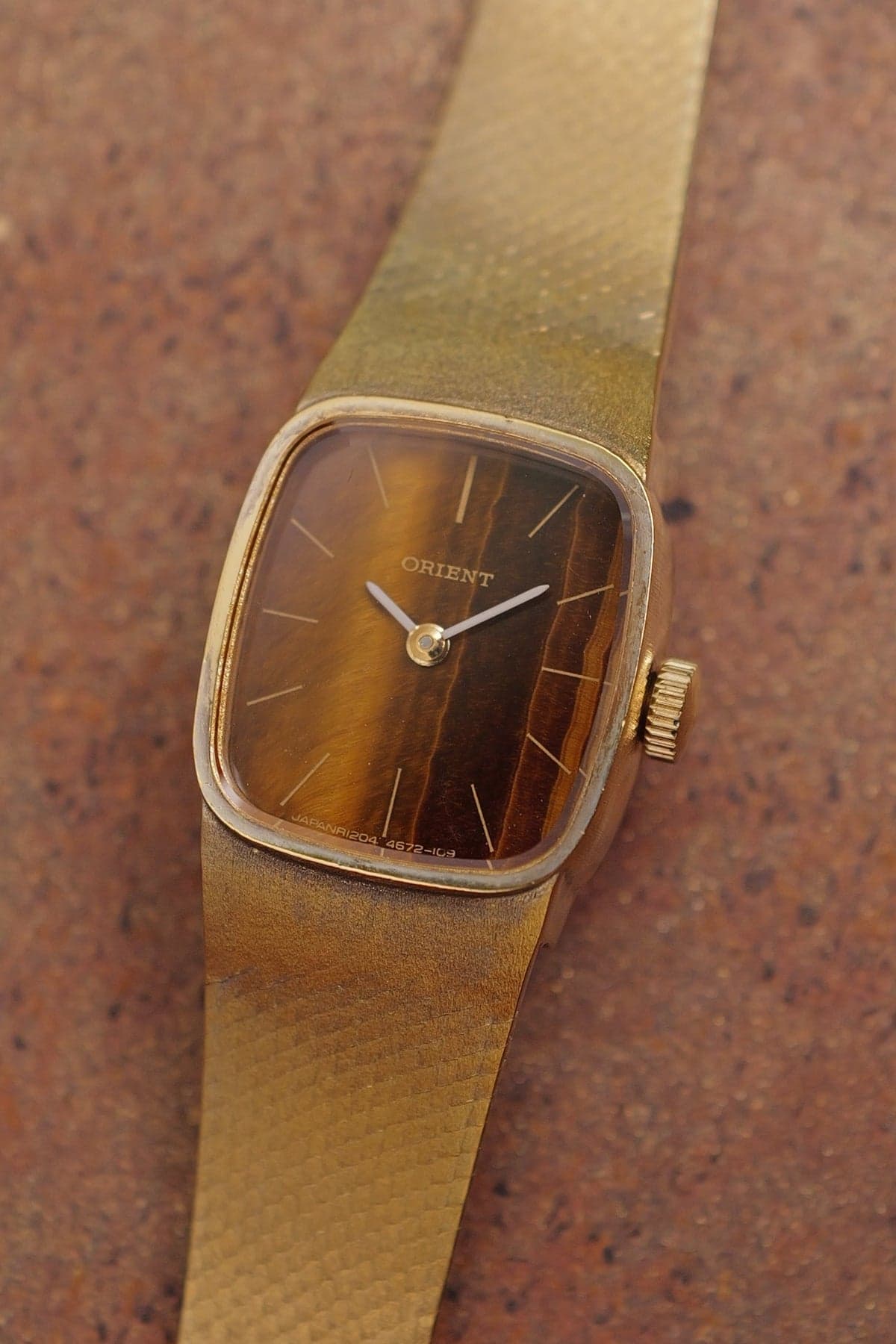 Orient "Tiger Eye" Integrated Bracelet Nos Circa. 1970s