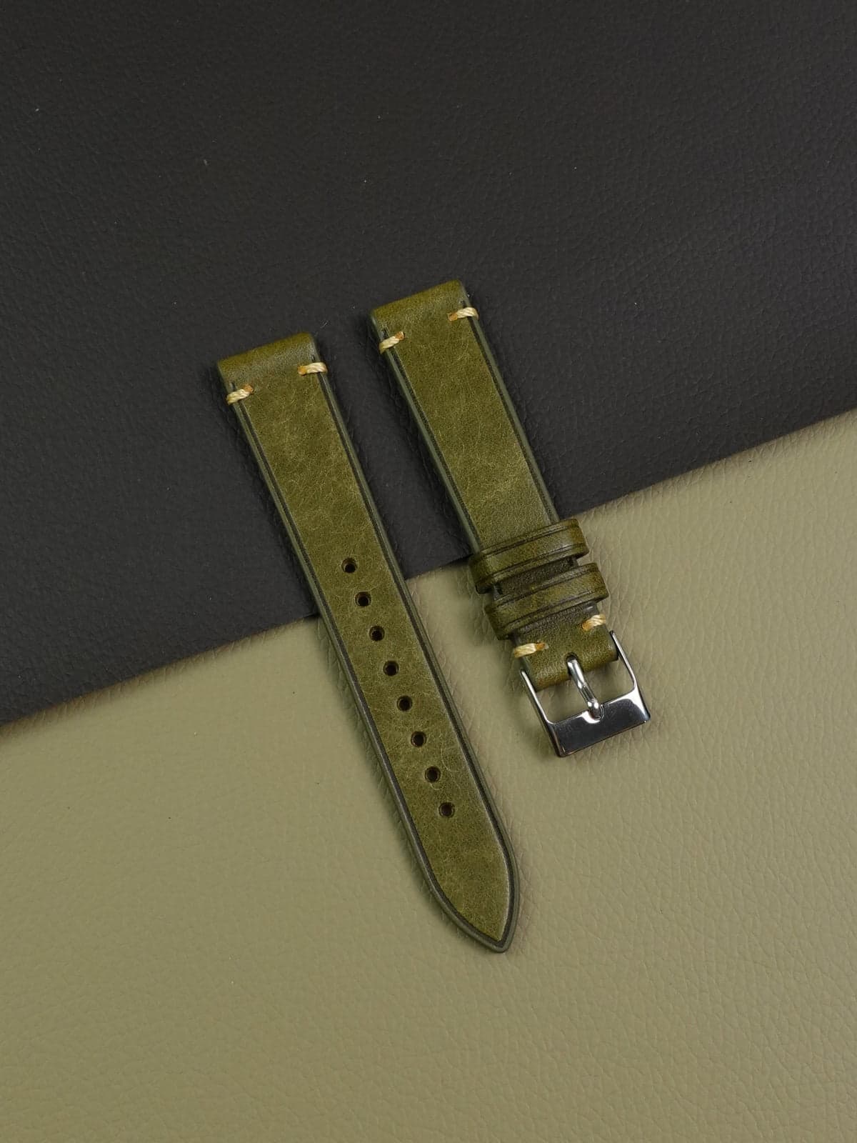 Buttero Leather Strap In Matcha Green